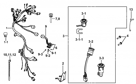 425 425c-119_Wiring_Harness-Locks
